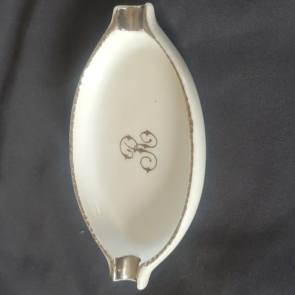 SMALL ASHTRAY LIMOGEN MONOGRAM "R" - Picture 2 of 5
